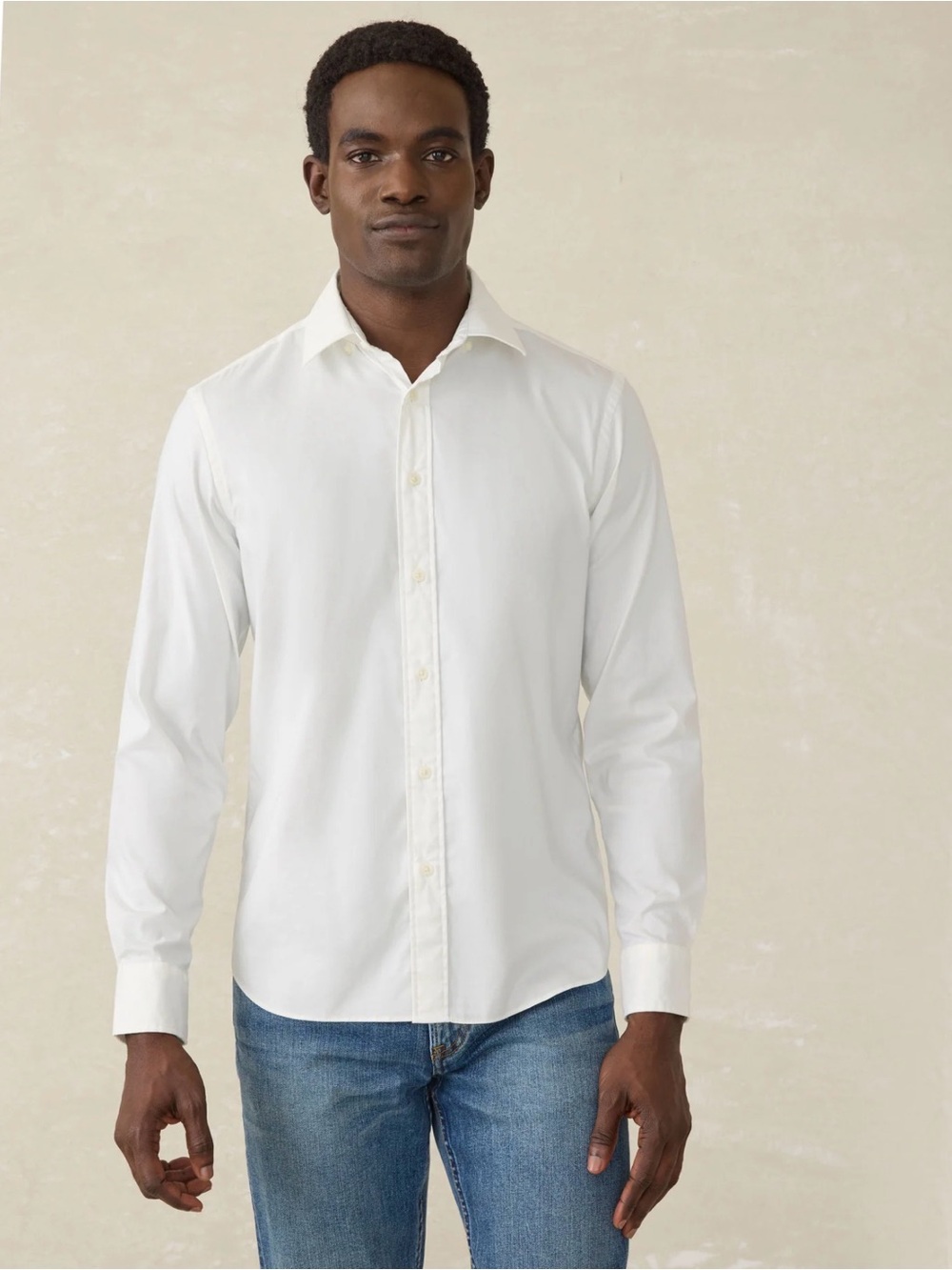 Faherty The Movement Dress Shirt TALL CLOUD WHITE XXLT NEW NWT